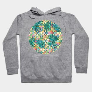 Gilded Moroccan Mosaic Tiles with Palm Leaves Hoodie